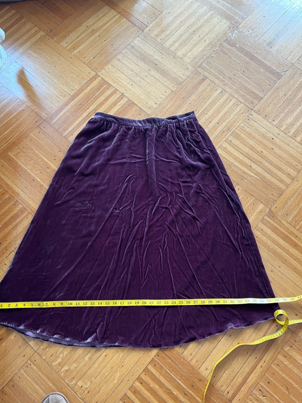 Garnet Hill • Silk Plum Velvet Maxi Skirt - Picture 6 of 8